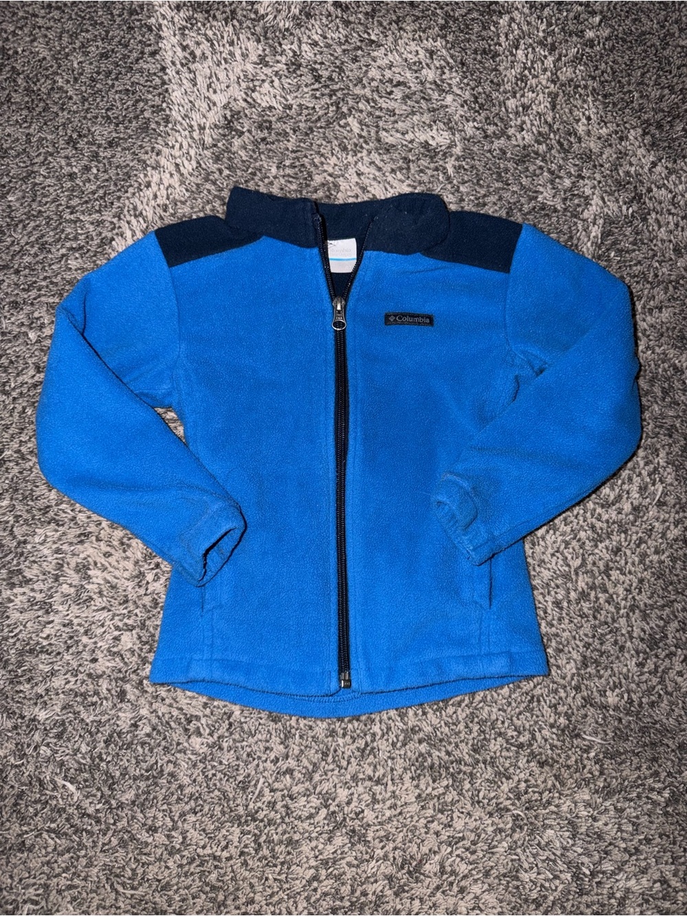 Columbia Blue and Navy Zip-Up Fleece Jacket